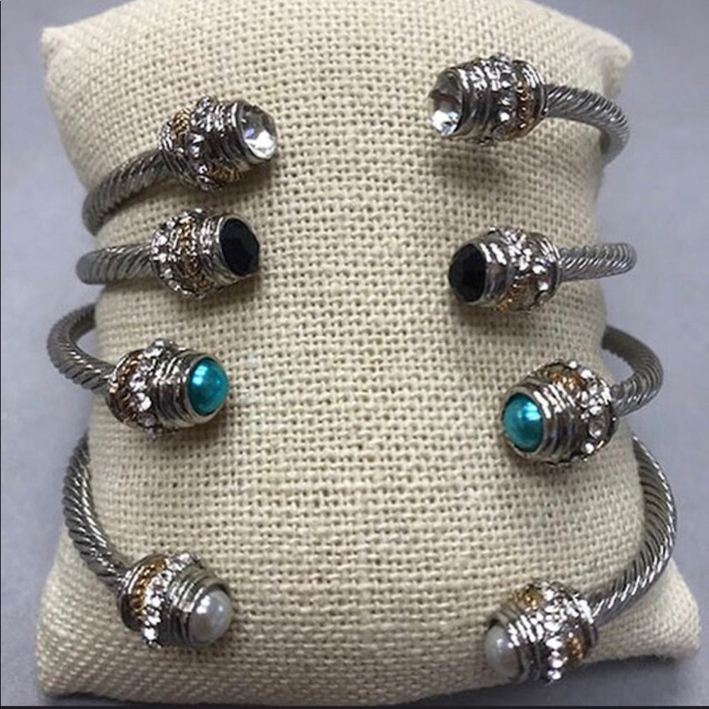 Twisted Cable with Crystal or Cabochon Bracelet